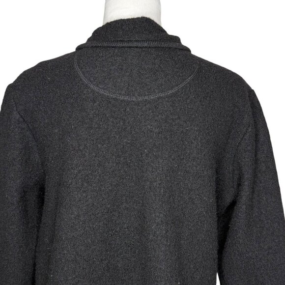 Appleseeds Boiled Wool Shirt Jacket Black Size XL Chunky Button Front Pockets - Picture 10 of 15